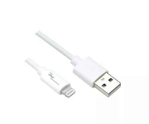 USB A to Lightning cable 0.5m, white, DINIC Box